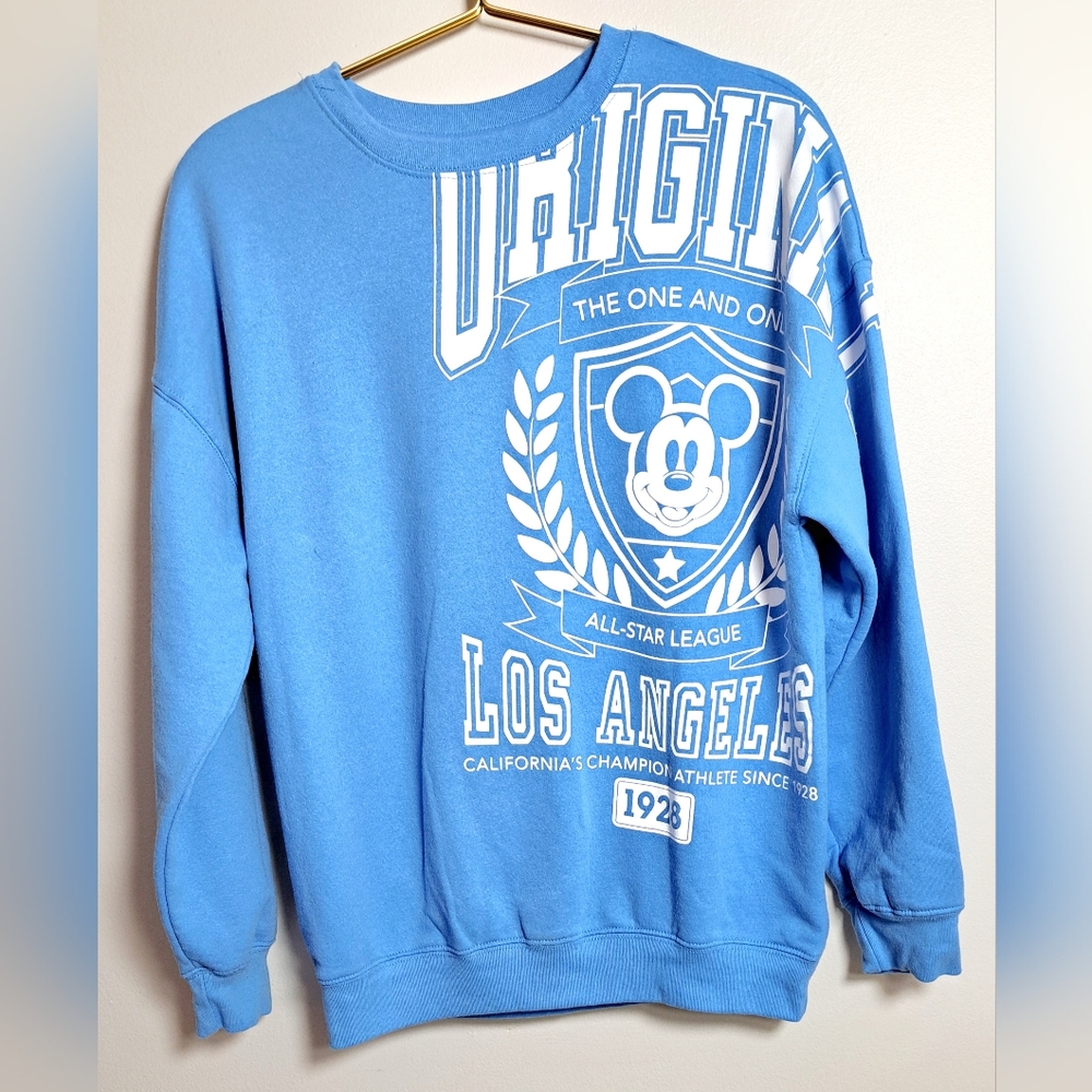 ORIGINAL BLUE MICKEY MOUSE LOS ANGELES ALL STAR LEAGUE PULLOVER SWEATER SIZE S.